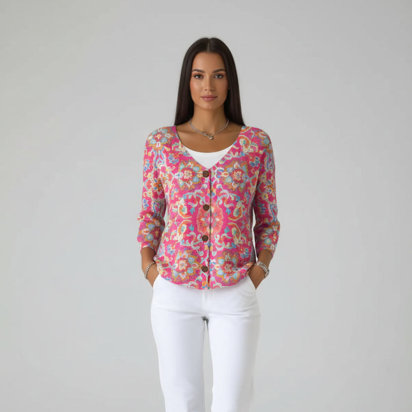 Women’s Vintage Floral Print Cardigan Sweater